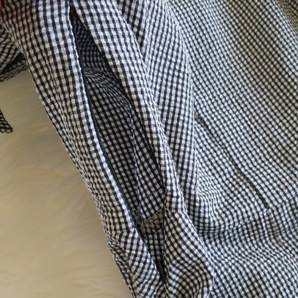 Haute Rogue Checkered Bow-Shoulder Mini Dress - Picture 6 of 6